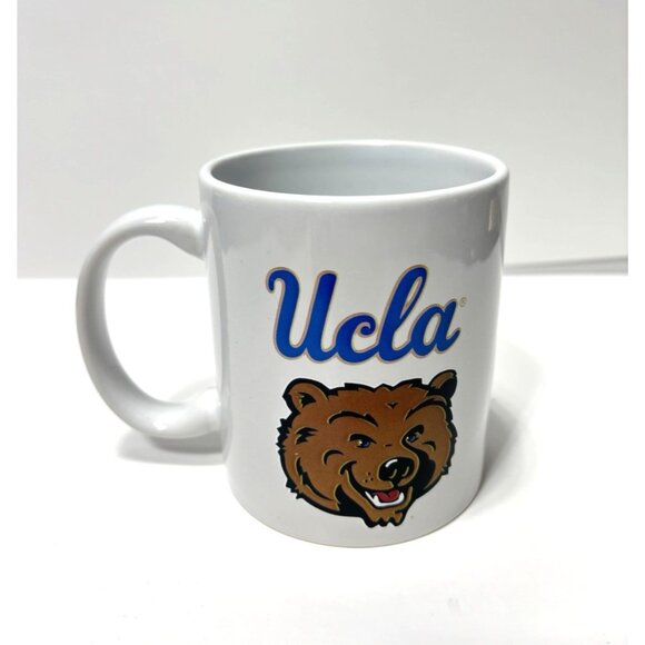 UCLA Bruins Coffee Mug Cup White w Brown Bear Logo California College Basketball - Picture 2 of 5